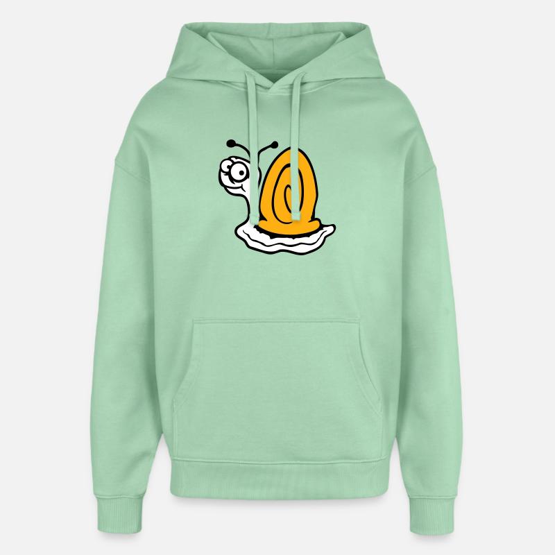 Snail anxious unsure looking back cute - Oversized Unisex Hoodie by Stanley/Stella - misty jade