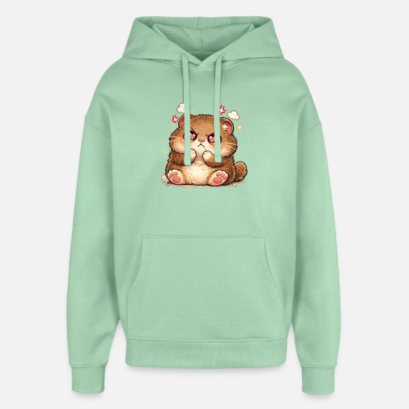Chaton aux yeux en cœur - Sweat à capuche unisexe Stanley/Stella Oversized - jade brumeux