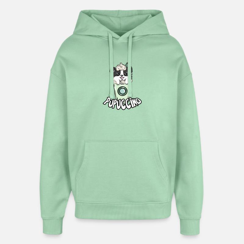 Café cappuccino chien - Sweat à capuche unisexe Stanley/Stella Oversized - jade brumeux