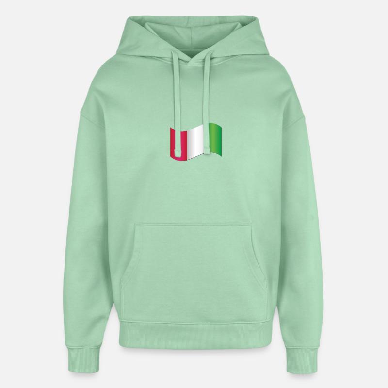 Drapeau italien - Sweat à capuche unisexe Stanley/Stella Oversized - jade brumeux
