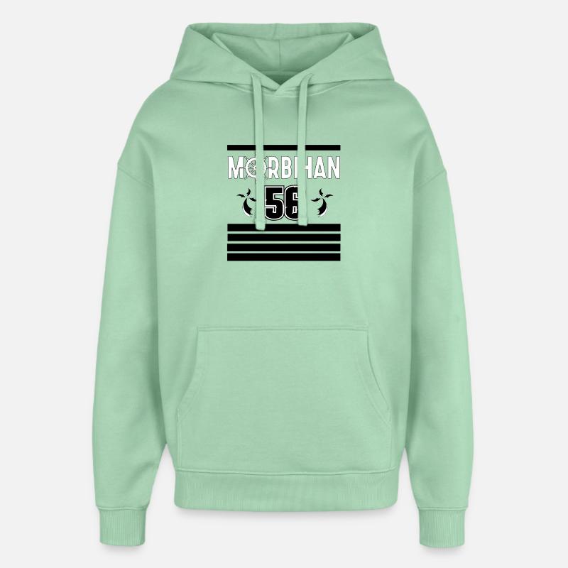 Morbihan - Sweat à capuche unisexe Stanley/Stella Oversized - jade brumeux