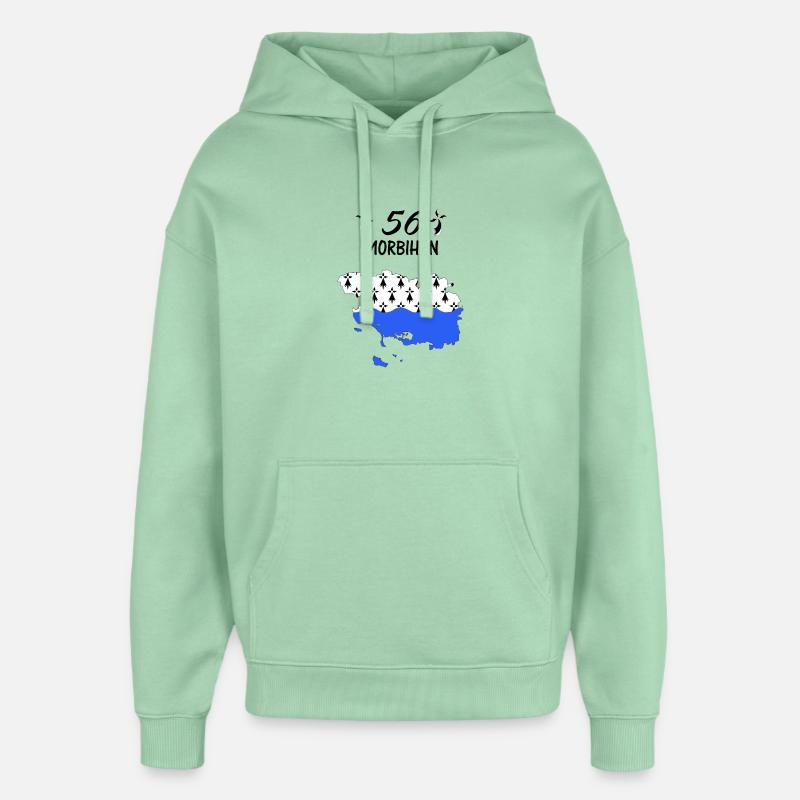 Morbihan - Sweat à capuche unisexe Stanley/Stella Oversized - jade brumeux