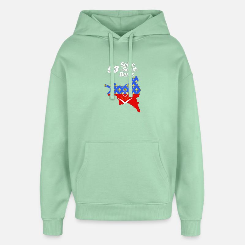 Seine saint-denis - Sweat à capuche unisexe Stanley/Stella Oversized - jade brumeux