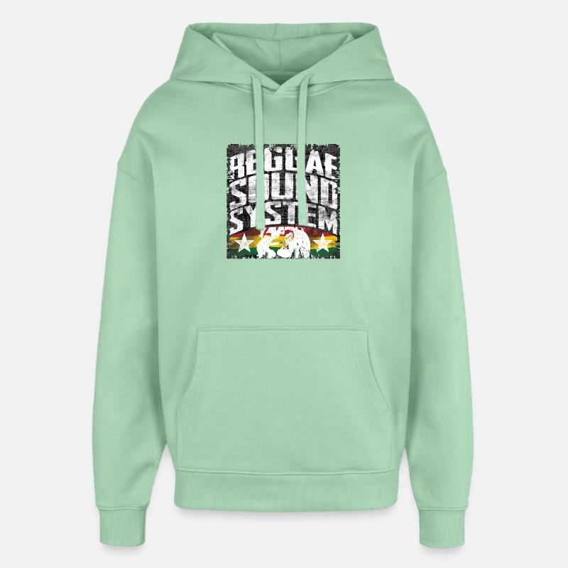 Système de son Reggae - Sweat à capuche unisexe Stanley/Stella Oversized - jade brumeux