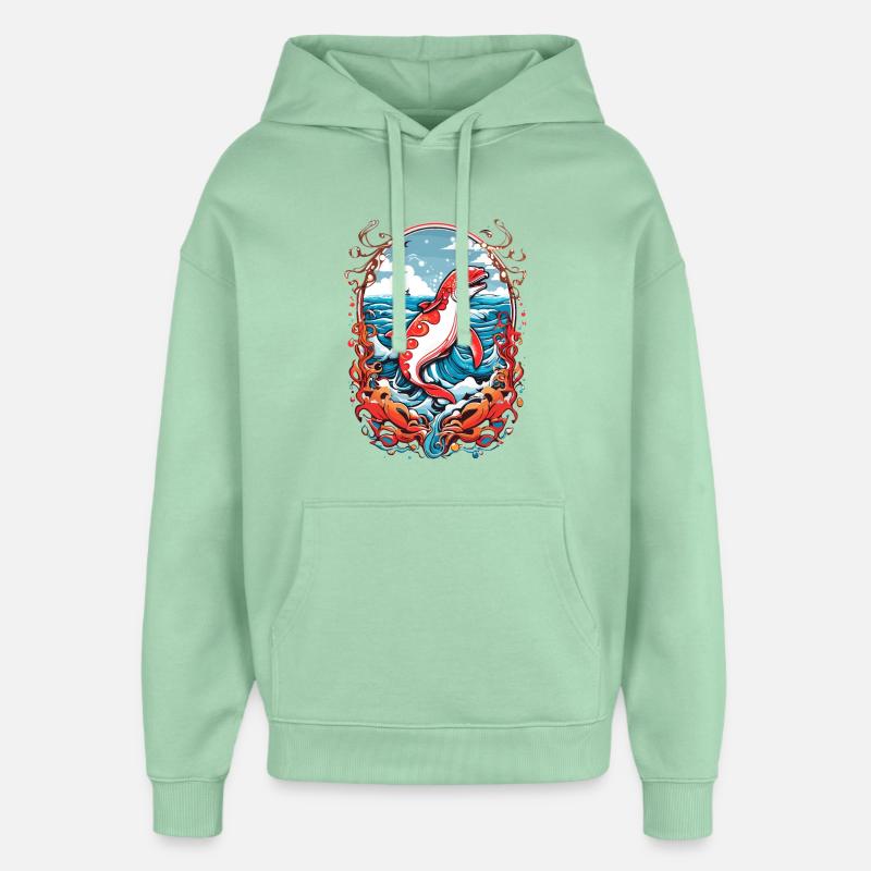 Créatures marines - Sweat à capuche unisexe Stanley/Stella Oversized - jade brumeux