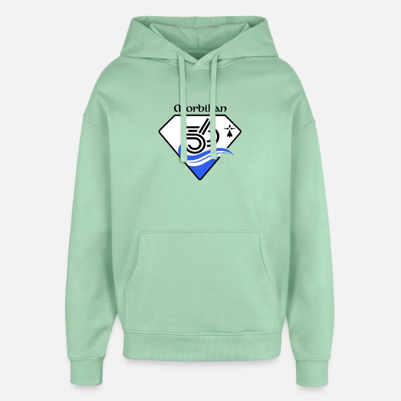 Morbihan - Sweat à capuche unisexe Stanley/Stella Oversized - jade brumeux