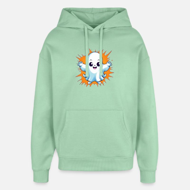 Fantôme d’Halloween - Sweat à capuche unisexe Stanley/Stella Oversized - jade brumeux