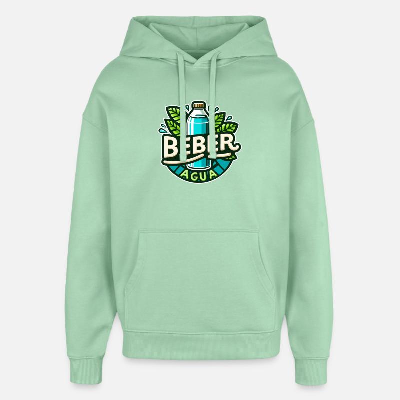 Boire de l’eau - Sweat à capuche unisexe Stanley/Stella Oversized - jade brumeux