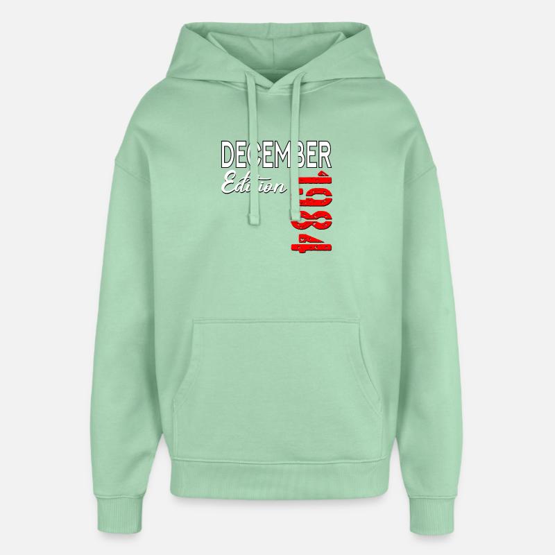 42E ANNIVERSAIRE DÉCEMBRE 1984 - Sweat à capuche unisexe Stanley/Stella Oversized - jade brumeux