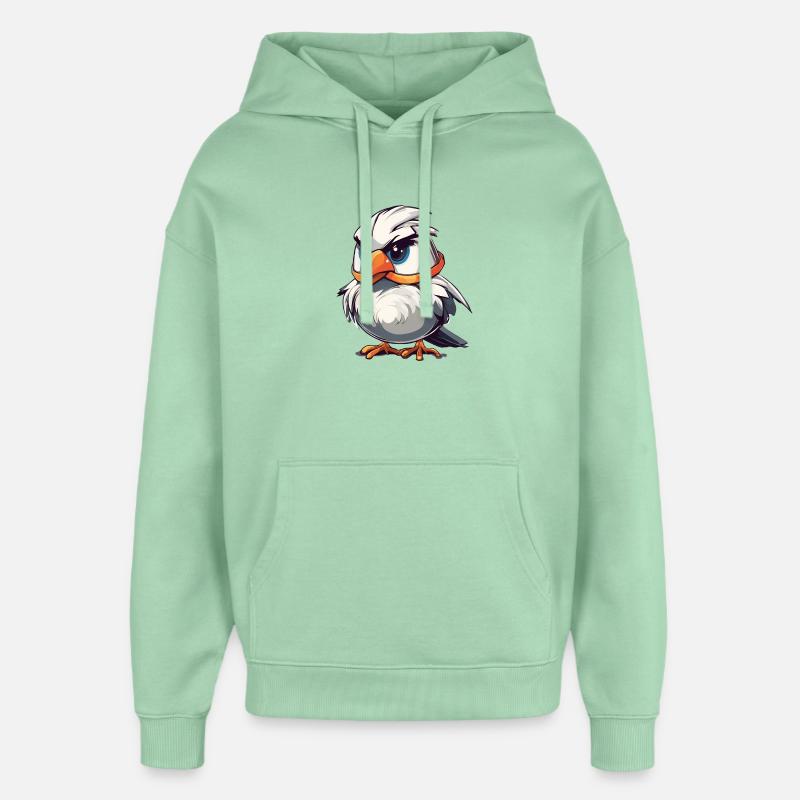 Charmant dessin animé pygargue à tête blanche illustration - Sweat à capuche unisexe Stanley/Stella Oversized - jade brumeux