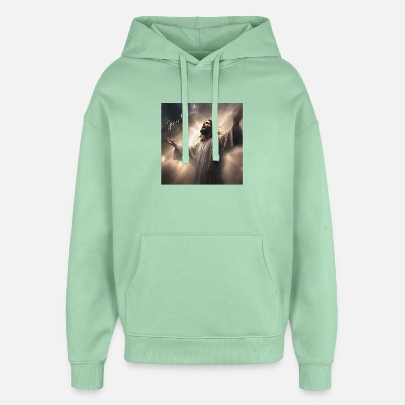 Jésus Christ, catholique, religieux - Sweat à capuche unisexe Stanley/Stella Oversized - jade brumeux