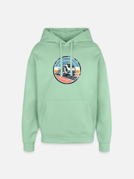 E-Lok mit Güterzug - Oversized Unisex Hoodie von Stanley/Stella - Nebeljade