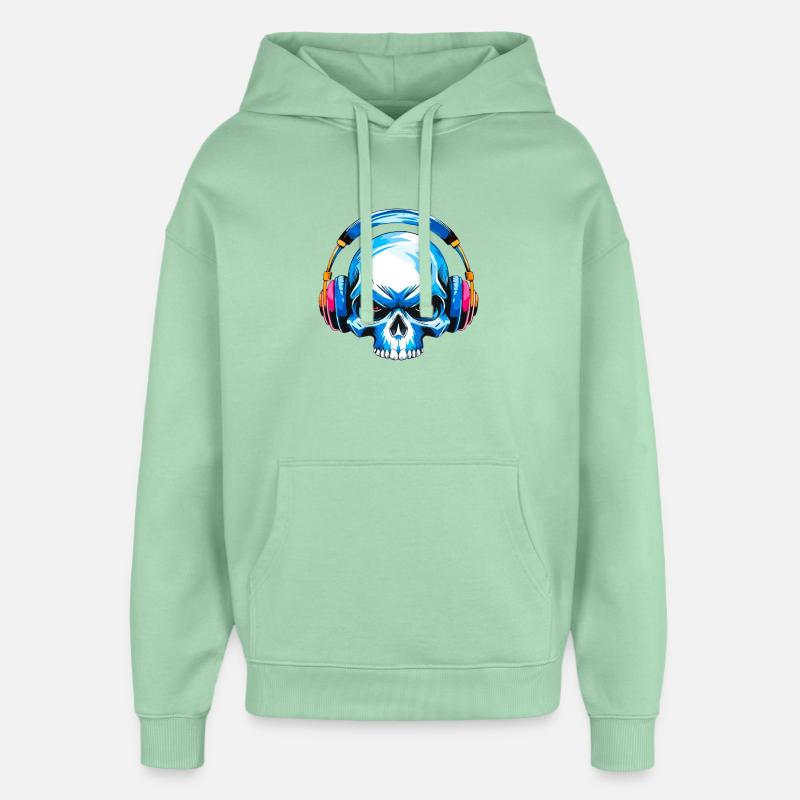 Skull mit kopfhörer - Oversized Unisex Hoodie von Stanley/Stella - Nebeljade