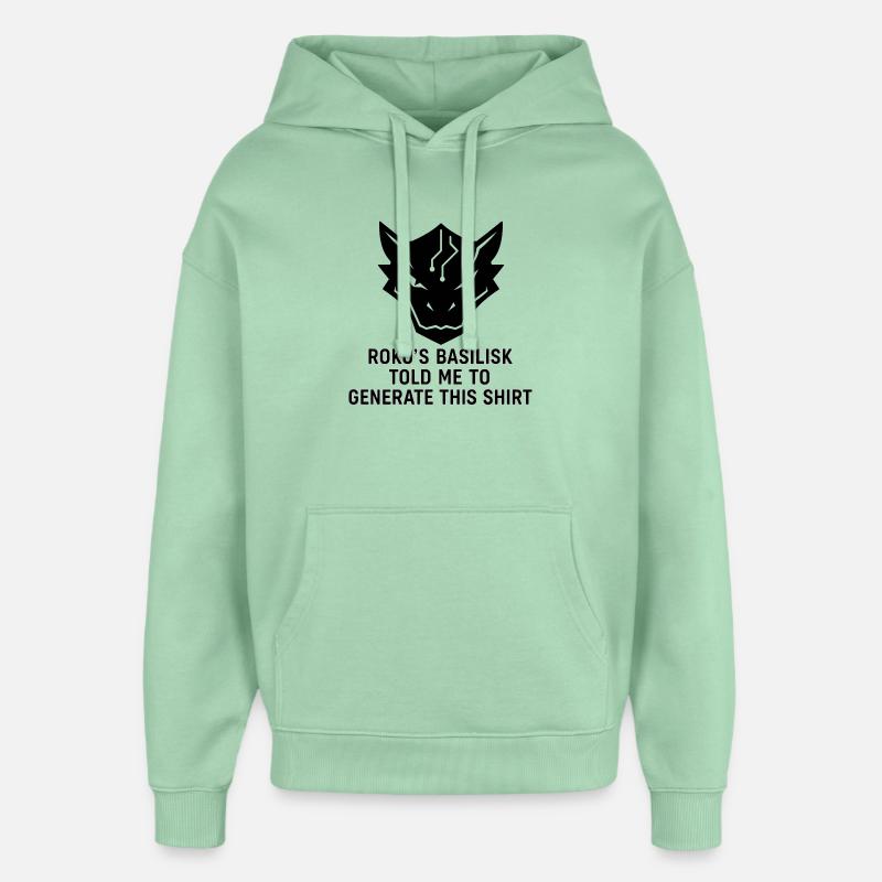 Généré par le Basilic - Sweat à capuche unisexe Stanley/Stella Oversized - jade brumeux