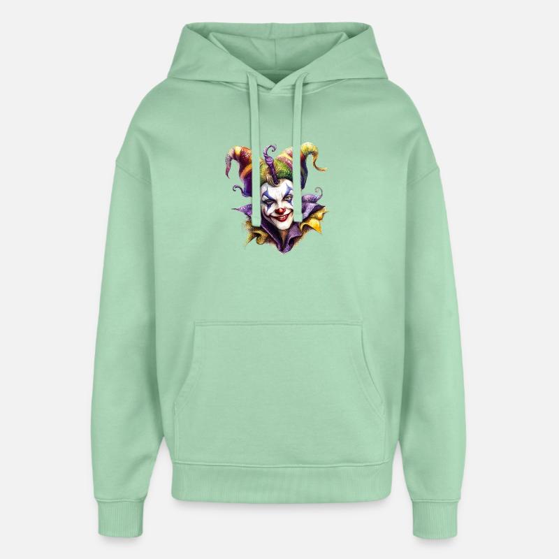 Illustration de visage de clown - Sweat à capuche unisexe Stanley/Stella Oversized - jade brumeux