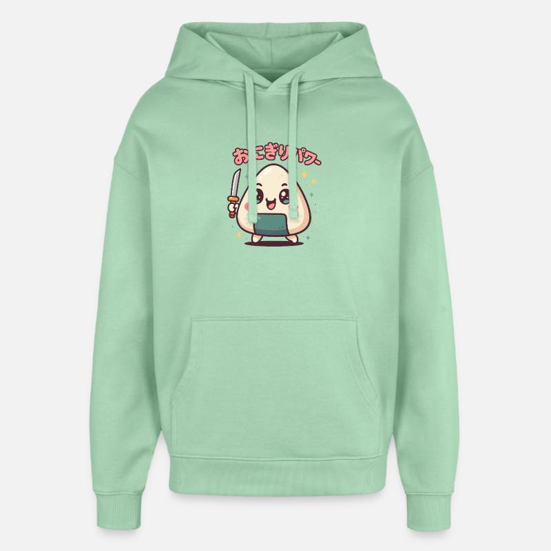 Guerrier de puissance Onigiri - Sweat à capuche unisexe Stanley/Stella Oversized - jade brumeux