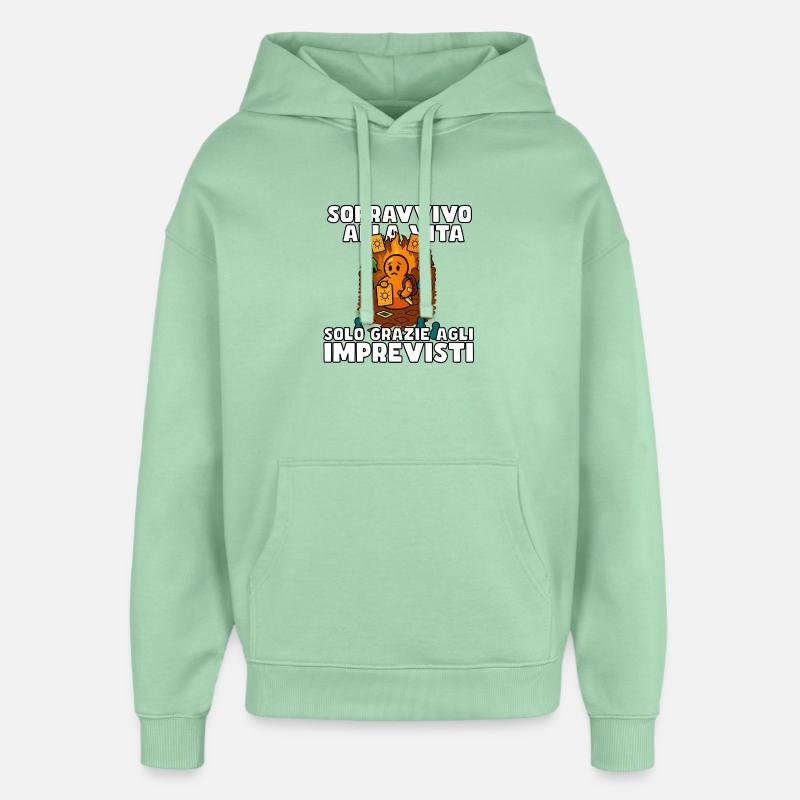Je survis grâce à l’inattendu - Sweat à capuche unisexe Stanley/Stella Oversized - jade brumeux