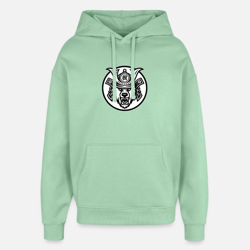 Ours Samuraï Ju-1 - Sweat à capuche unisexe Stanley/Stella Oversized - jade brumeux