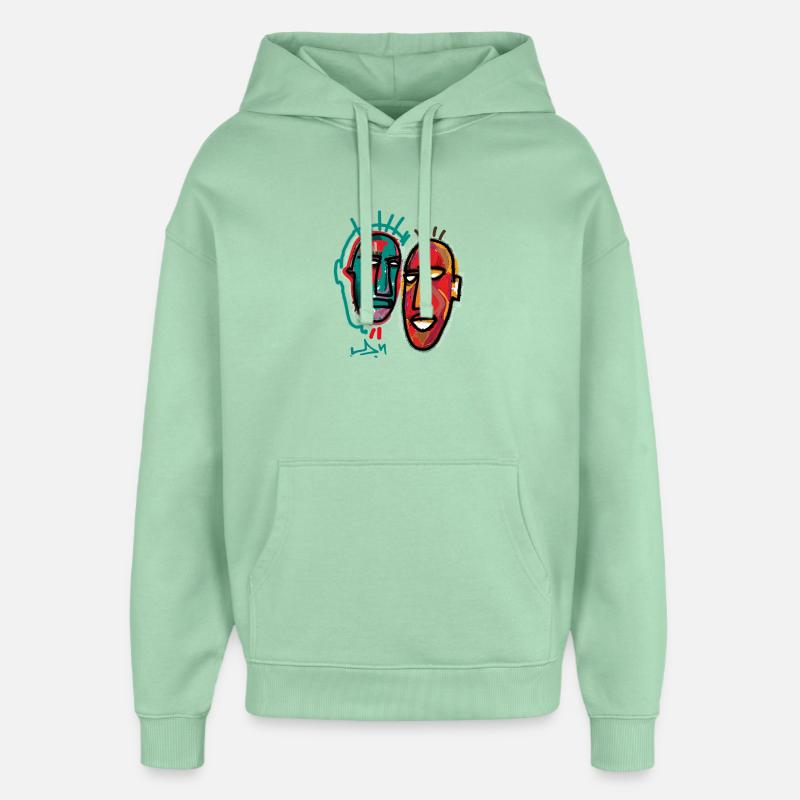 DOUBLE - Sweat à capuche unisexe Stanley/Stella Oversized - jade brumeux