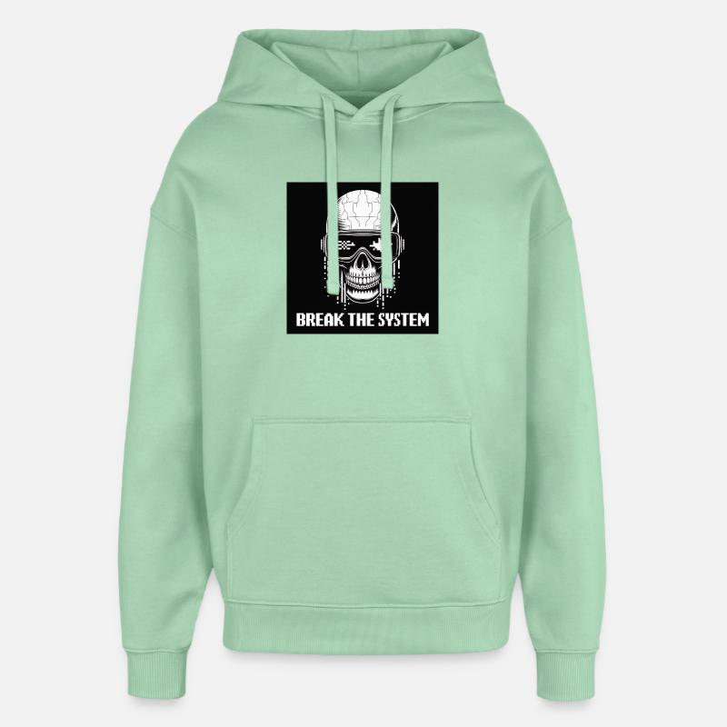Cyberpunk Schädel zerstört das System - Oversized Unisex Hoodie von Stanley/Stella - Nebeljade