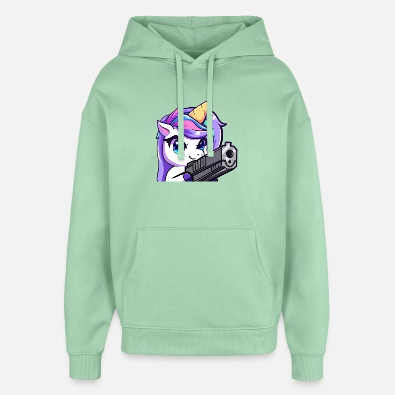 Lya Pew Pew - Sweat à capuche unisexe Stanley/Stella Oversized - jade brumeux