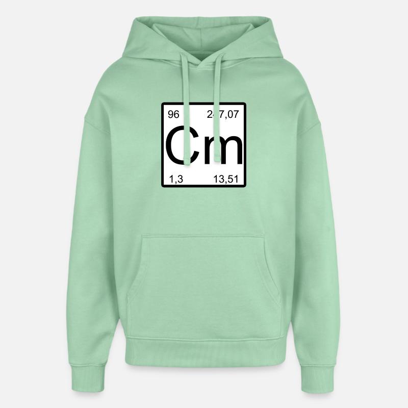Tableau périodique du curium Art minimal - Sweat à capuche unisexe Stanley/Stella Oversized - jade brumeux