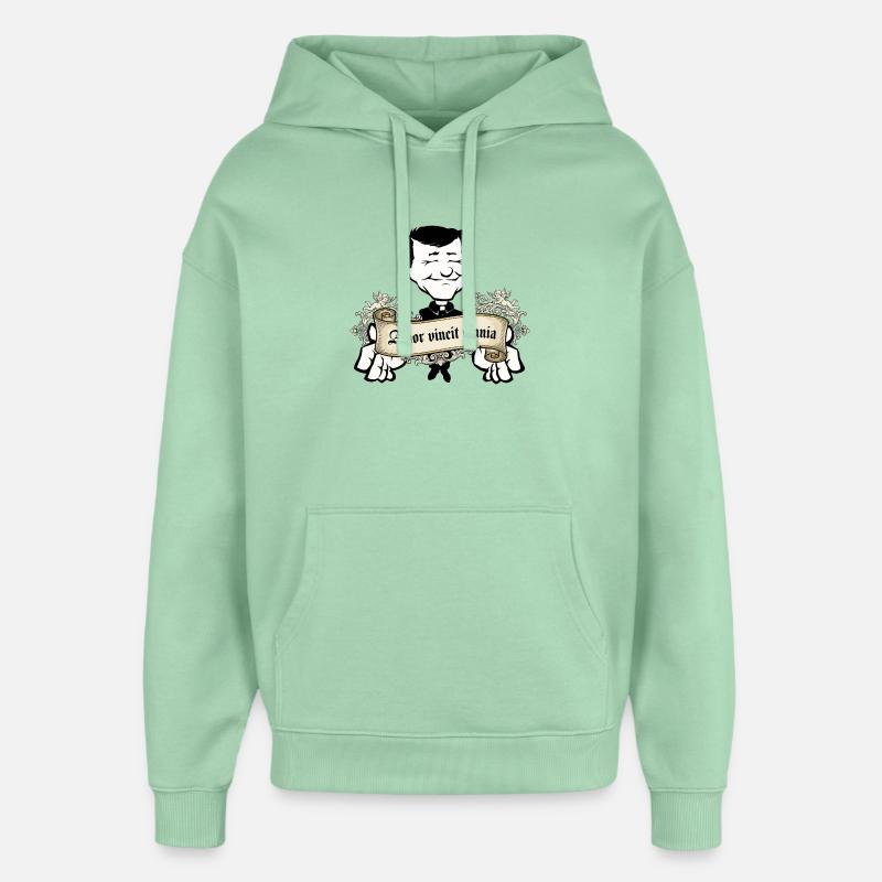 Amor vincit omnia - Sweat à capuche unisexe Stanley/Stella Oversized - jade brumeux