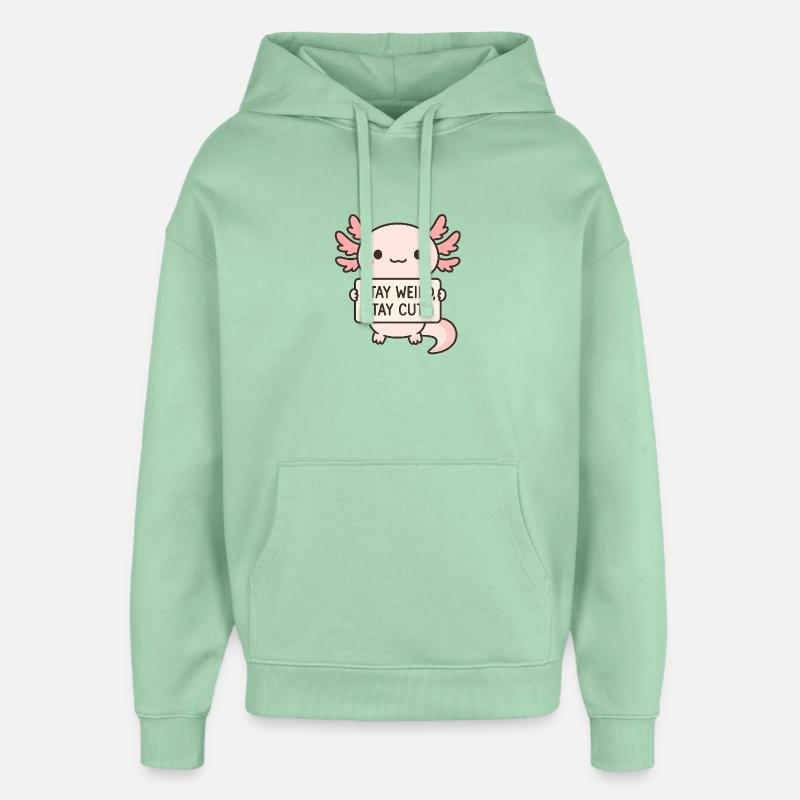 Restez étrange, restez mignon - Sweat à capuche unisexe Stanley/Stella Oversized - jade brumeux
