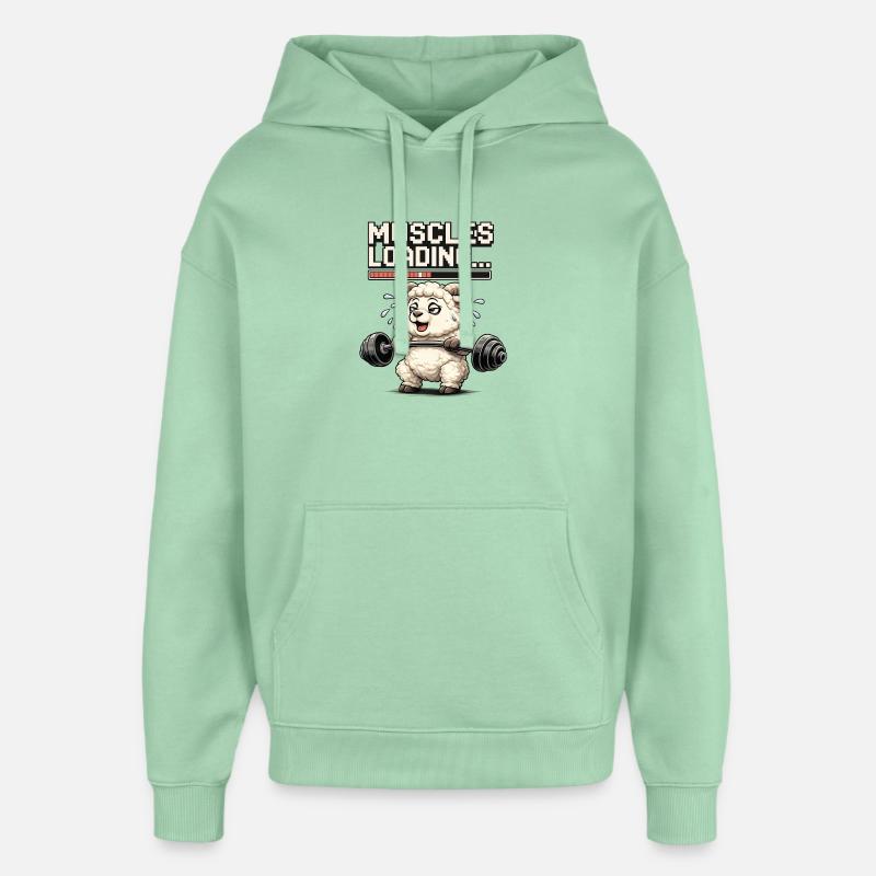 Muscle-loading lamb during strength training - Oversized Unisex Hoodie by Stanley/Stella - misty jade