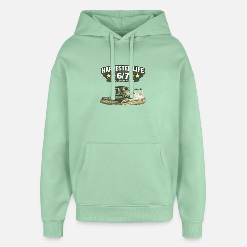 Moissonneuse vie 6/7 « Moissonneuse-batteuse » - Sweat à capuche unisexe Stanley/Stella Oversized - jade brumeux