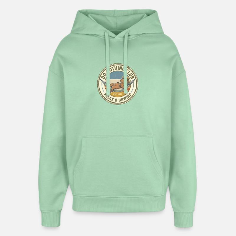 Do Nothing Club Relax Badge - Sweat à capuche unisexe Stanley/Stella Oversized - jade brumeux