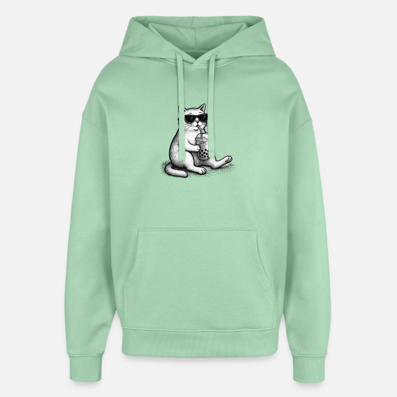 Bubble Tea Katze - Oversized Unisex Hoodie von Stanley/Stella - Nebeljade