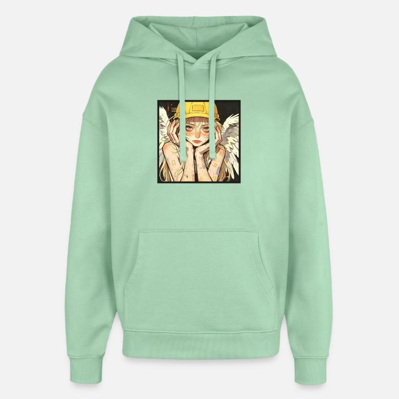 Ouvrier Ailé, Rêveur - Sweat à capuche unisexe Stanley/Stella Oversized - jade brumeux