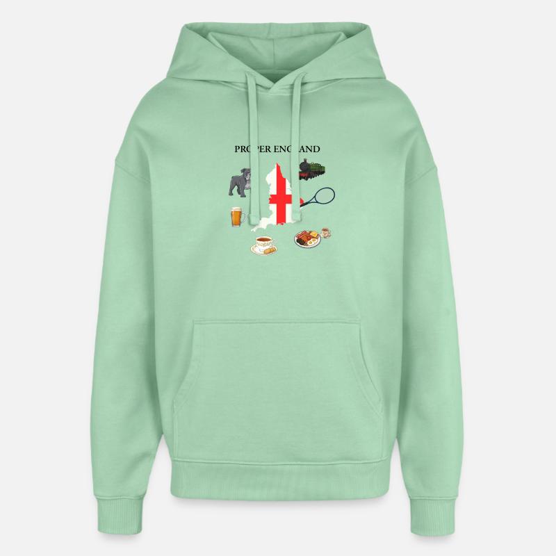 L’ANGLETERRE CORRECTE - Sweat à capuche unisexe Stanley/Stella Oversized - jade brumeux