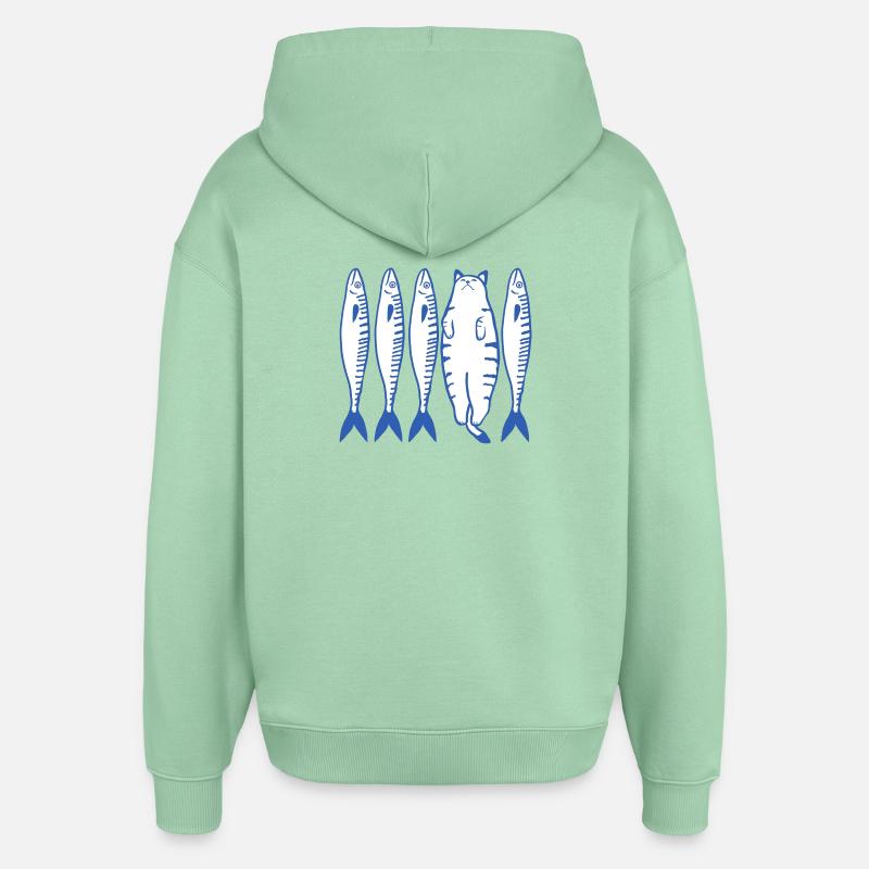 chat blanc et companie - Sweat à capuche unisexe Stanley/Stella Oversized - jade brumeux