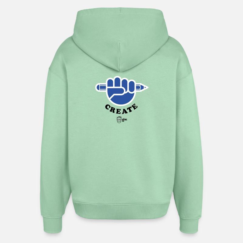 Create ! Dos - Sweat à capuche unisexe Stanley/Stella Oversized - jade brumeux