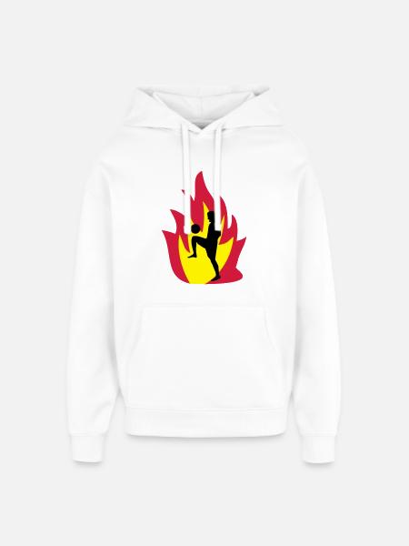 Football fire - Oversized Unisex Hoodie by Stanley/Stella - white