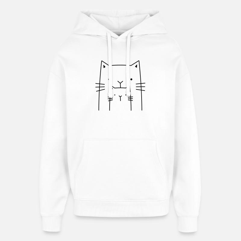 2 cats - drawing gift for cat owners - Oversized Unisex Hoodie by Stanley/Stella - white