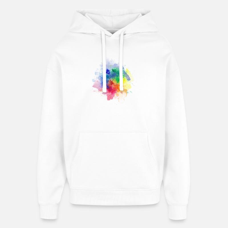 Colour Splash - Sweat à capuche unisexe Stanley/Stella Oversized - blanc