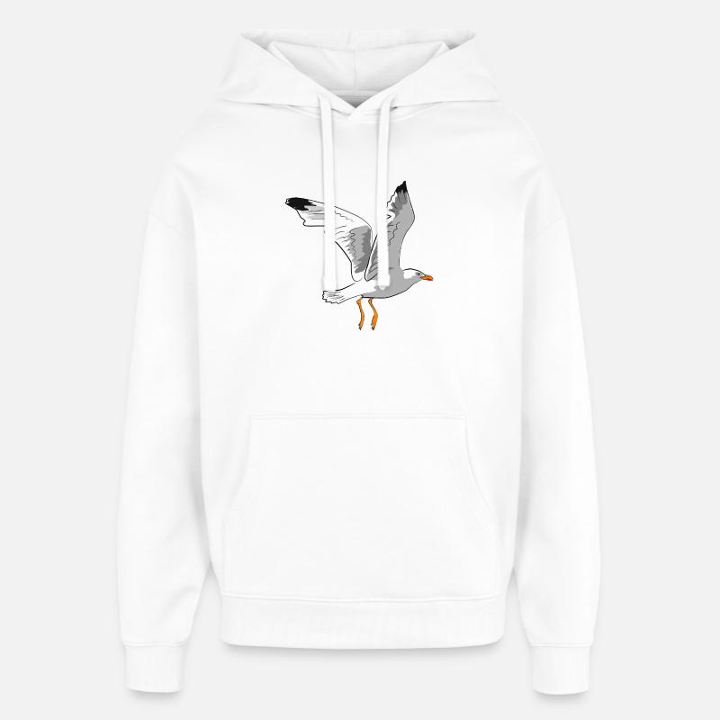 Mouette élégante en vol - Sweat à capuche unisexe Stanley/Stella Oversized - blanc