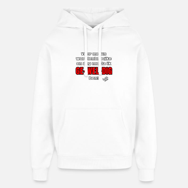 Donne-moi des broojkes de saucisse - Sweat à capuche unisexe Stanley/Stella Oversized - blanc