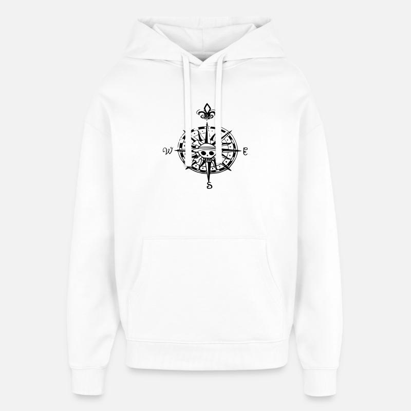 op compas Kompass - Oversized Unisex Hoodie von Stanley/Stella - Weiß
