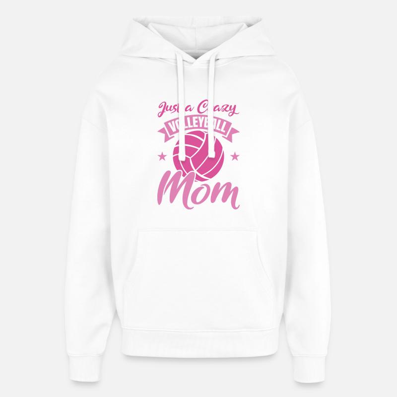 Drôle de maman de volleyball - Sweat à capuche unisexe Stanley/Stella Oversized - blanc