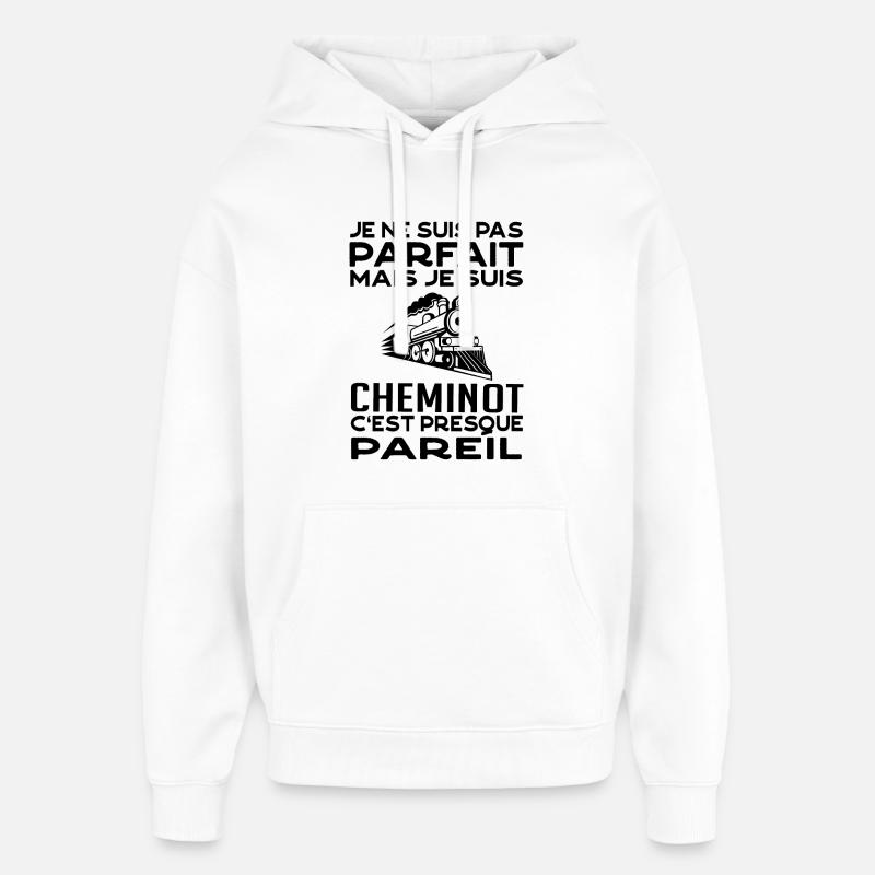 cheminot 2 - Sweat à capuche unisexe Stanley/Stella Oversized - blanc