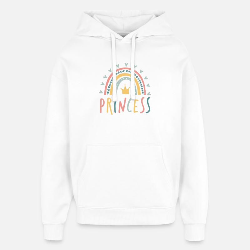 princesse - arc-en-ciel - Sweat à capuche unisexe Stanley/Stella Oversized - blanc
