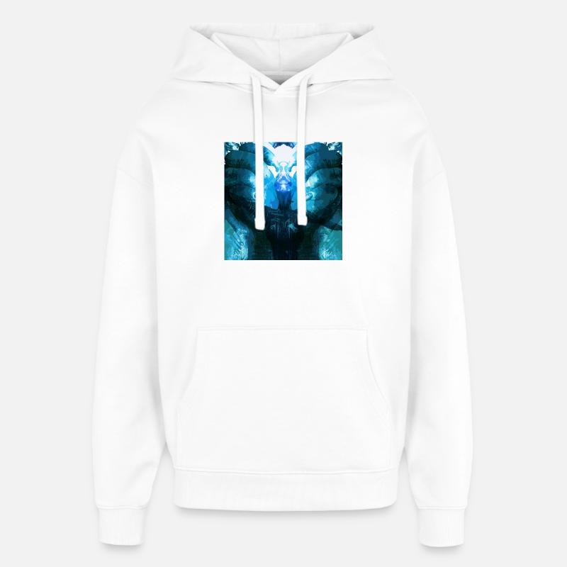 Reflective Deep Blue Creature - Oversized Unisex Hoodie by Stanley/Stella - white