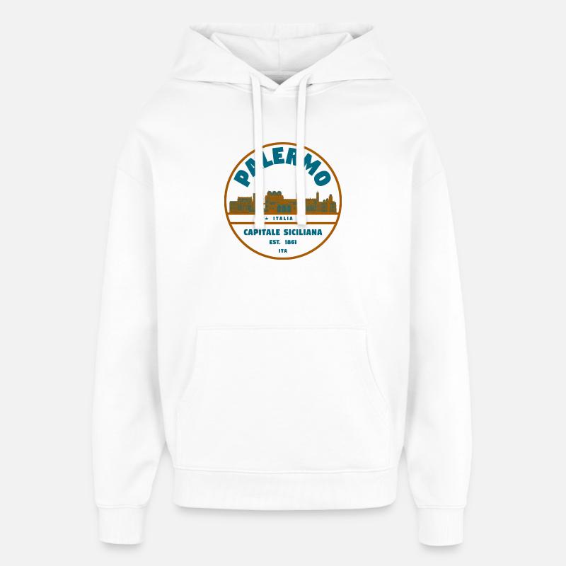 Palermo Capitale Siciliana Skyline - Oversized Unisex Hoodie von Stanley/Stella - Weiß