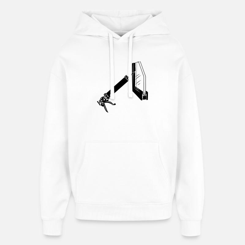 Thermopane-Glaser-Abdichtungsspritze - Oversized Unisex Hoodie von Stanley/Stella - Weiß
