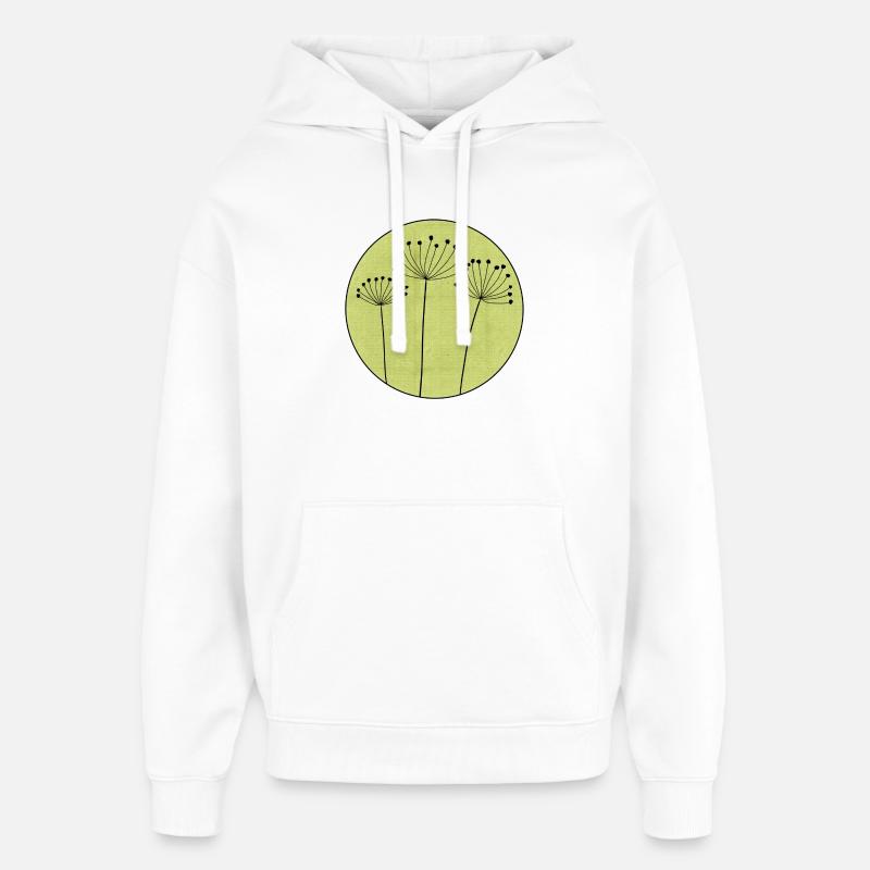 Fleur séchée Minimale - Sweat à capuche unisexe Stanley/Stella Oversized - blanc