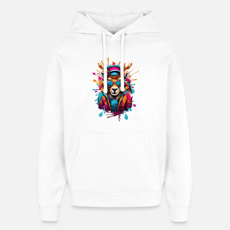 Renne cool - Sweat à capuche unisexe Stanley/Stella Oversized - blanc